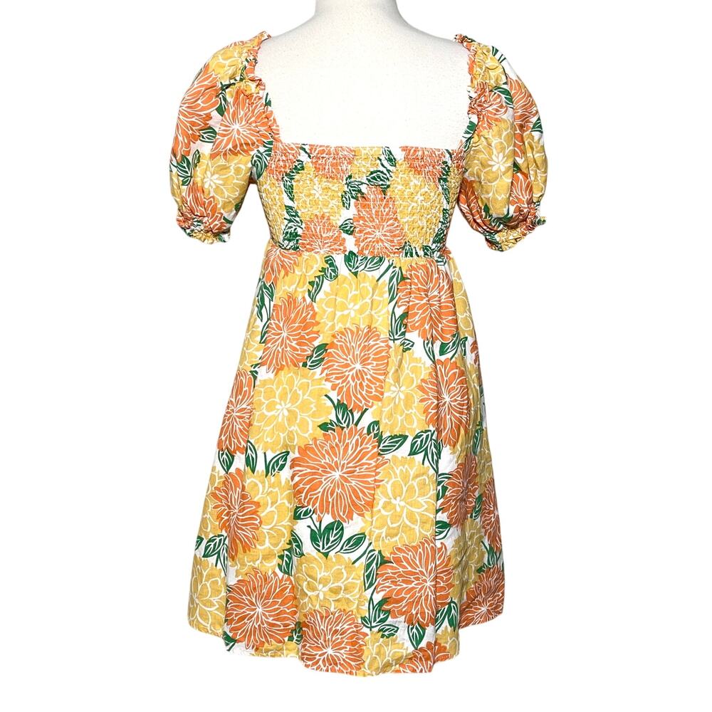 House of Harlow SZ XS Linen Dress with Orange Yellow Details - Picture 7 of 9